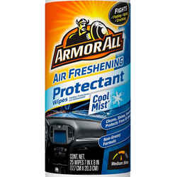 Armor All Cool Mist Plastic/Rubber Air Freshening Protectant Wipes 25 wipes Tub