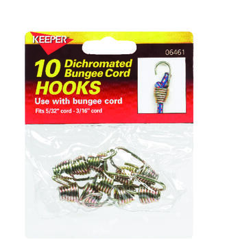 Keeper Silver Bungee Cord Hooks 5 in. L x 0.1875 in. 10 pk