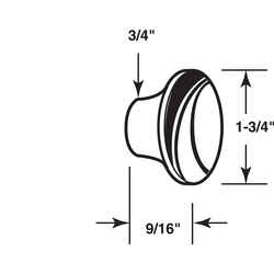 Prime-Line Bright Brass Steel Knob Right or Left Handed