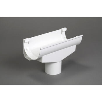 Plastmo Classic 2.5 in. W White Vinyl Half Round Gutter Drop Outlet