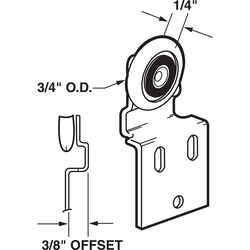 Prime-Line 3/4 in. D X 1/4 in. L Mill Plastic/Steel Roller Assembly 2 pk