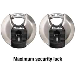 Master Lock 2-3/4 in. W Steel Ball Bearing Locking Shrouded Shackle Padlock 2 pk Keyed Alike