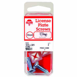 Hillman No. 14 x 3/4 in. L Slotted Square Head License Plate Screws 2 pk