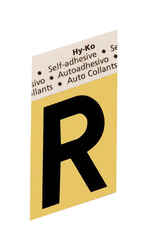 Hy-Ko 1-1/2 in. Aluminum Black R Letter Self-Adhesive