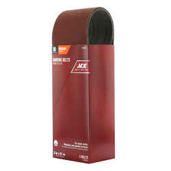 Ace 21 in. L x 3 in. W Aluminum Oxide Sanding Belt Medium 5 pk 80 Grit