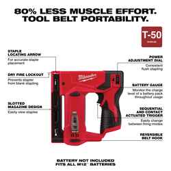 Milwaukee M12 3/8 in. D-Handle Crown Stapler