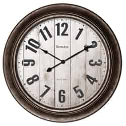 Westclox 15-1/2 in. L x 15-1/2 in. W Indoor Classic Analog Wall Clock Glass/Plastic Brown