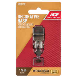 Ace Antique Brass 1.9 in. L x 0.6 in. W 1 pk Decorative Hasp 1.9 in.