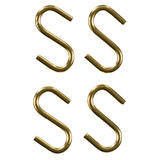 Ace Small Polished Brass Green Brass 0.6875 in. L S-Hook 5 lb. 4 pk