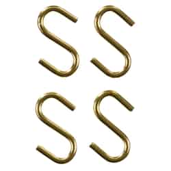 Ace Small Polished Brass Green Brass 0.6875 in. L S-Hook 5 lb. 4 pk