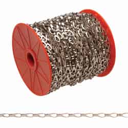 Campbell No. 2 Chrome Plated Silver Steel Hobby/Craft Sash Chain 0.016 in. D 164 ft.