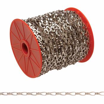 Campbell No. 2 Chrome Plated Silver Steel Hobby/Craft Sash Chain 0.016 in. D 164 ft.