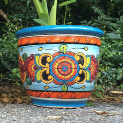 Avera Products Talavera 14 H x 12 in. W x 12.5 L Multicolored Ceramic Talavera Planter