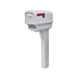 Gibraltar Mailboxes Gibraltar Gentry Plastic Post and Box Combo White 50 in. H x 11-1/2 in. W