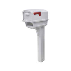 Gibraltar Mailboxes Gibraltar Gentry Plastic Post and Box Combo White 50 in. H x 11-1/2 in. W