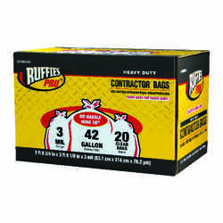 Iron Hold Ruffies Pro 42 gal. Contractor Bags Wing Ties 20 pk