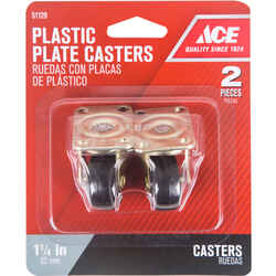 Ace 1-1/4 in. Dia. Swivel Plastic Caster 40 lb. 2 pk