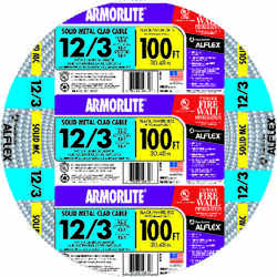 Southwire ARMORLITE 100 ft. Solid Aluminum Armored MC Cable 12/3