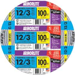 Southwire ARMORLITE 100 ft. Solid Aluminum Armored MC Cable 12/3