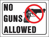 Hy-Ko English 12 in. W x 9 in. H Sign Plastic No Guns Allowed