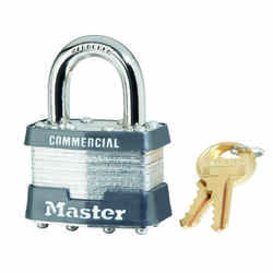 Master Lock 1-5/16 in. H x 1 in. W x 1-3/4 in. L Laminated Steel 4-Pin Cylinder Padlock 6 pk Key