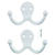 Ace 1-3/4 in. L White Metal Small Double Garment White 2 pk Hook