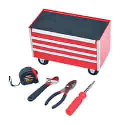 Ace 10 in. 4 drawer 6.75 in. H x 5.5 in. D Metal Mini Tool Cabinet With Tools Red