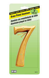 Hy-Ko Aluminum Brass Plated Number Nail-On 3 in. 7