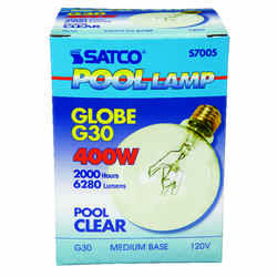 Satco Pool Lamp 400 watts G25 Incandescent Bulb 6000 lumens Soft White Globe 1 pk