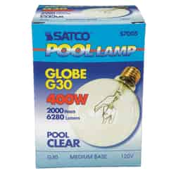 Satco Pool Lamp 400 watts G25 Incandescent Bulb 6000 lumens Soft White Globe 1 pk