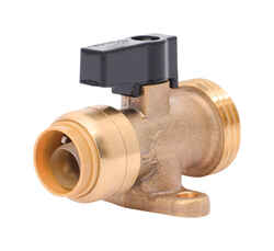 SharkBite 1/2 in. x 3/4 in. Straight Washing Machine Valve Brass