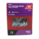 Ace 1/2 in. L x 8 Sizes Hex/Slotted Hex Washer Head Zinc Self-Piercing Screws 1 lb. Zinc-Plated