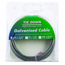 Tie Down Engineering Galvanized Galvanized Steel 3/16 in. Dia. x 50 ft. L Aircraft Cable