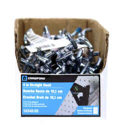 Crawford Silver Steel 4 in. Peg Hooks Zinc Plated 50