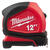 Milwaukee 12 ft. L x 1.32 in. W Compact Red Tape Measure 1 pk