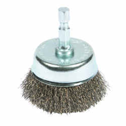 Forney 1/4 in. x 2 in. Dia. Coarse Crimped Wire Cup Brush 1 pc. Steel