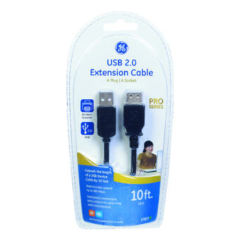 GE 10 ft. L USB Extension Cable