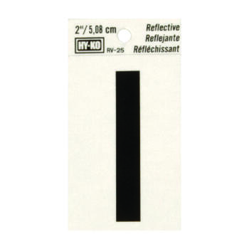 Hy-Ko Reflective Vinyl 2 in. I Letter Self-Adhesive Black