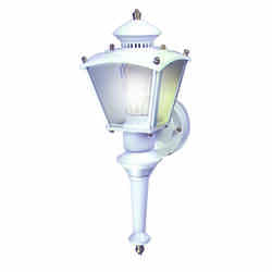 Heath Zenith Glass Hardwired Coach Light White Motion-Sensing