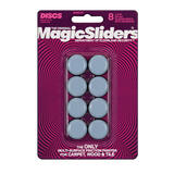 Magic Sliders Plastic Floor Slide Gray Round 1 in. W x 1 in. L 8 pk Self Adhesive