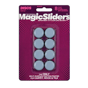 Magic Sliders Plastic Floor Slide Gray Round 1 in. W x 1 in. L 8 pk Self Adhesive