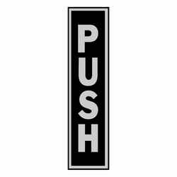 Hy-Ko English Push 2 in. W x 8 in. H Aluminum Sign