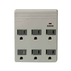 Woods 6 outlets Front Entry Surge Protector Wall Adapter 750 J