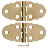 Ace 2-7/8 in. W X 1-5/16 in. L Antique Brass Brass Decorative Hinge 2 pk