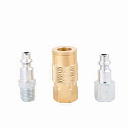 Craftsman Brass/Steel Industrial Air Coupler and Plug Set 1/4 in. 3 pc