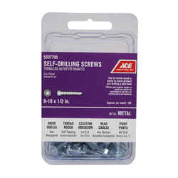 Ace 8 Sizes x 1/2 in. L Hex Hex Washer Head Steel Self- Drilling Screws 1 lb. Zinc-Plated