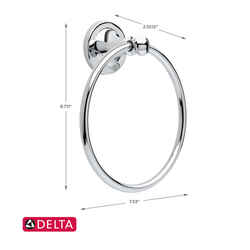 Delta Silverton Collection Chrome Towel Ring Die Cast Zinc