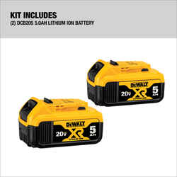 DeWalt 20V MAX XR 20 V 5 Ah Lithium-Ion Battery Combo Pack 2 pc