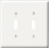 Leviton Midway White 2 gang Toggle Nylon 1 pk Wall Plate