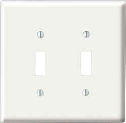 Leviton Midway White 2 gang Toggle Nylon 1 pk Wall Plate